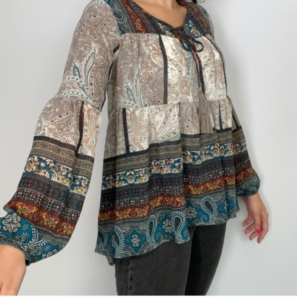Knox Rose Peasant Boho Blouse Size XS - Picture 9 of 9